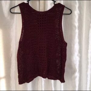 Burgundy crochet top